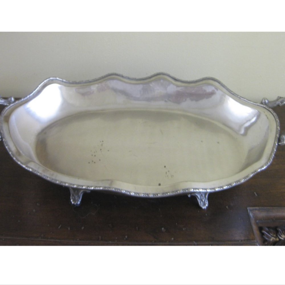 Silver  Scallop Tray with Handles - Picture 2 of 2